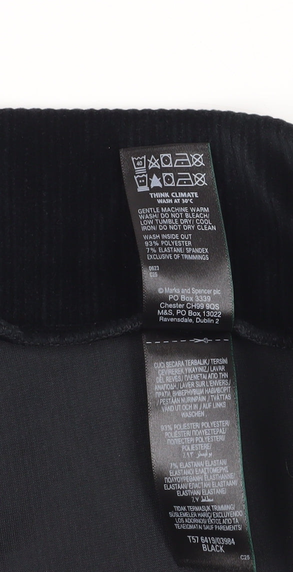 Marks and Spencer Women's Black Ankle Leggings, Size 14