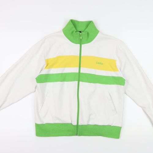Celtic Women's White Green Full Zip Hoodie Size 14