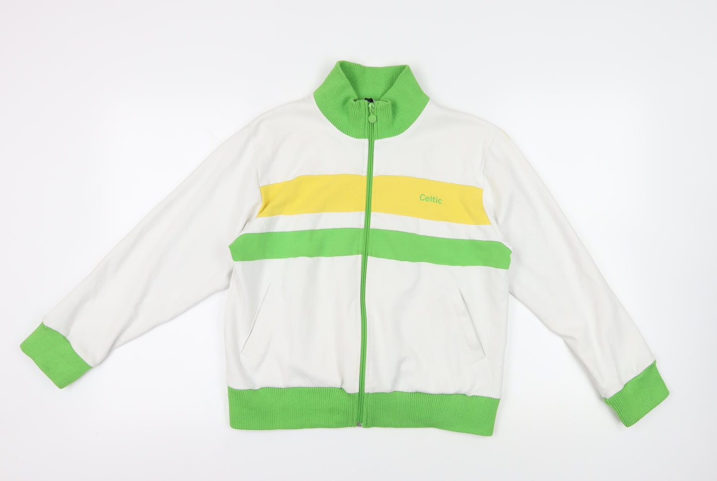 Celtic Women's White Green Full Zip Hoodie Size 14