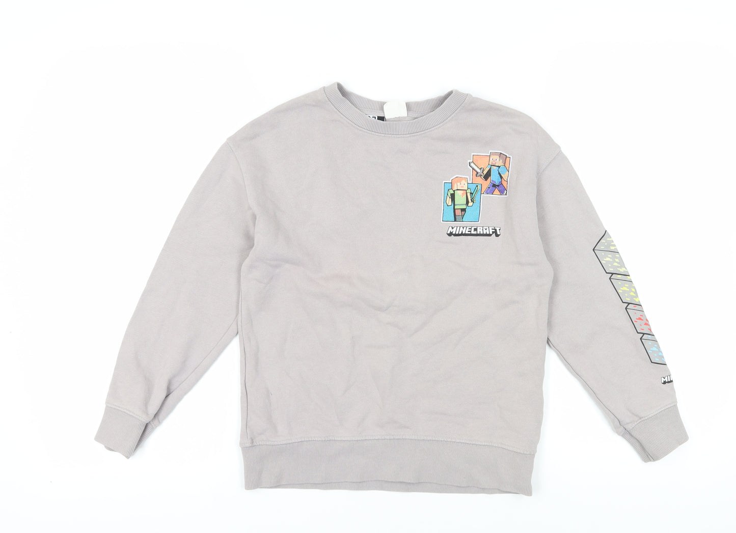 Zara Girls Grey Minecraft Sweatshirt, Pullover, Size 10