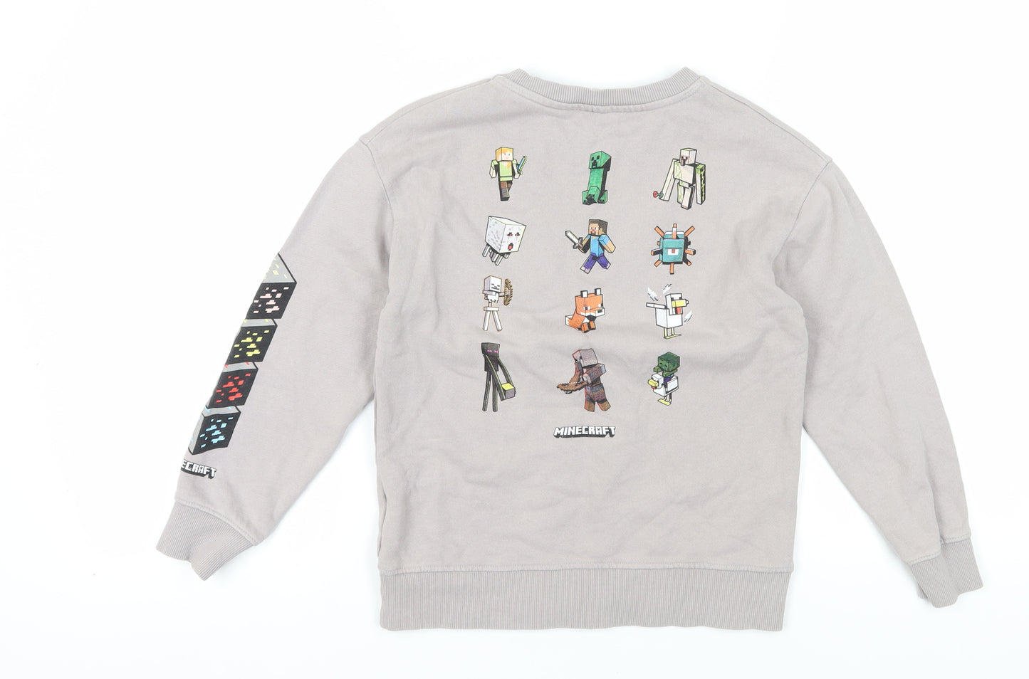 Zara Girls Grey Minecraft Sweatshirt, Pullover, Size 10