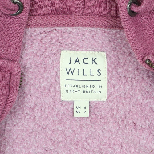 Jack Wills Pink Full Zip Hoodie Women Size 6