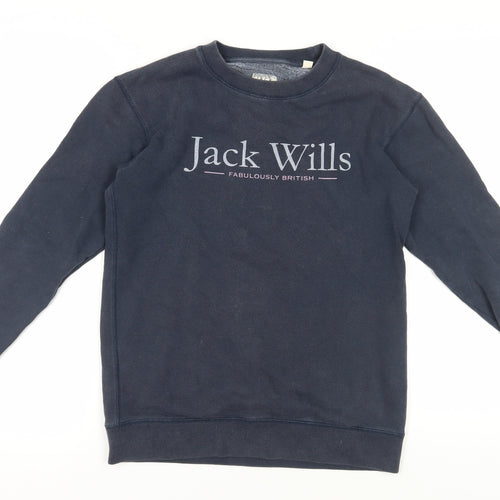 Jack Wills Women's Black Pullover Sweatshirt UK 6