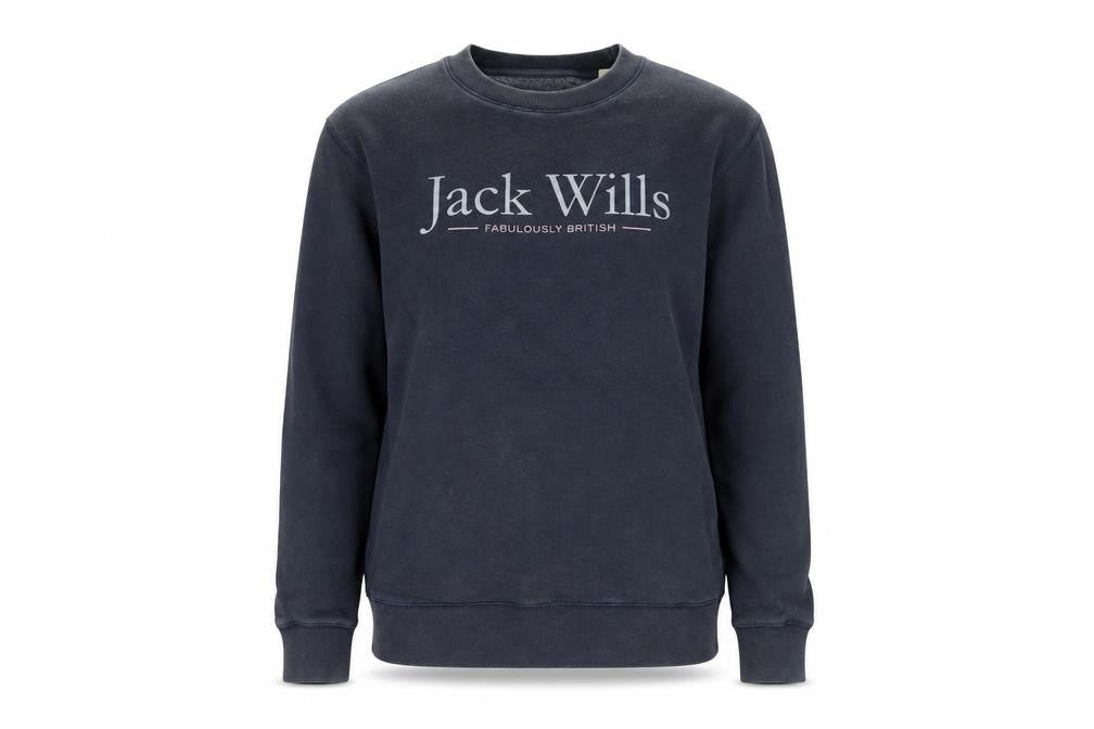 Front view of Jack Wills Women's Black Pullover Sweatshirt UK 6