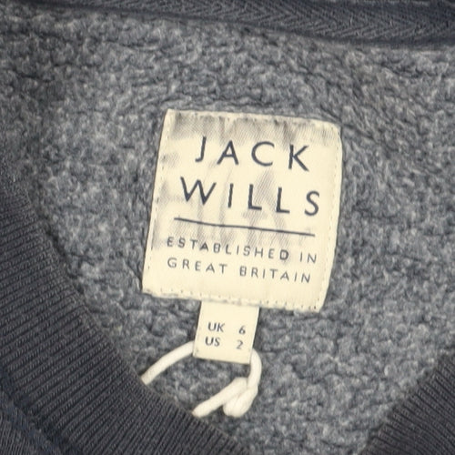 Jack Wills Women's Black Pullover Sweatshirt UK 6