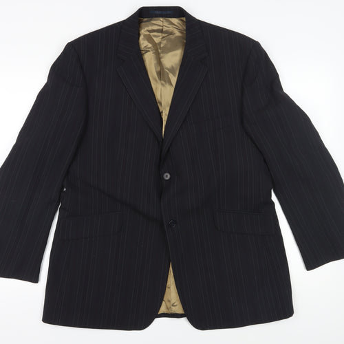 Burton Men's Black Pinstripe Suit Jacket 44S