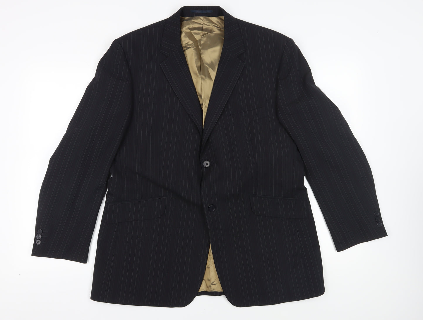 Burton Men's Black Pinstripe Suit Jacket 44S