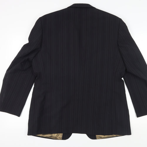 Burton Men's Black Pinstripe Suit Jacket 44S