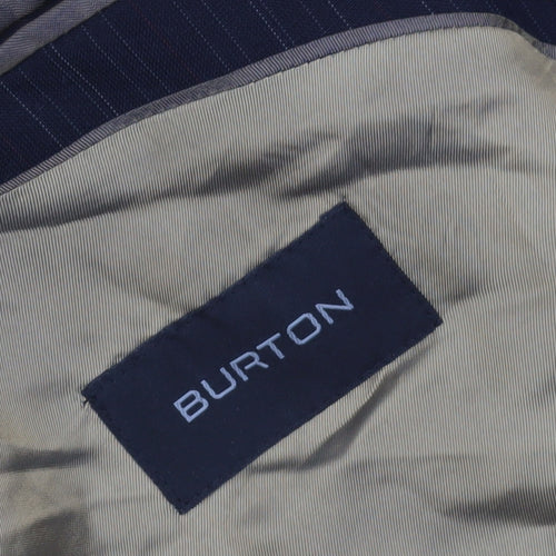 Burton Men's Black Pinstripe Suit Jacket 44S