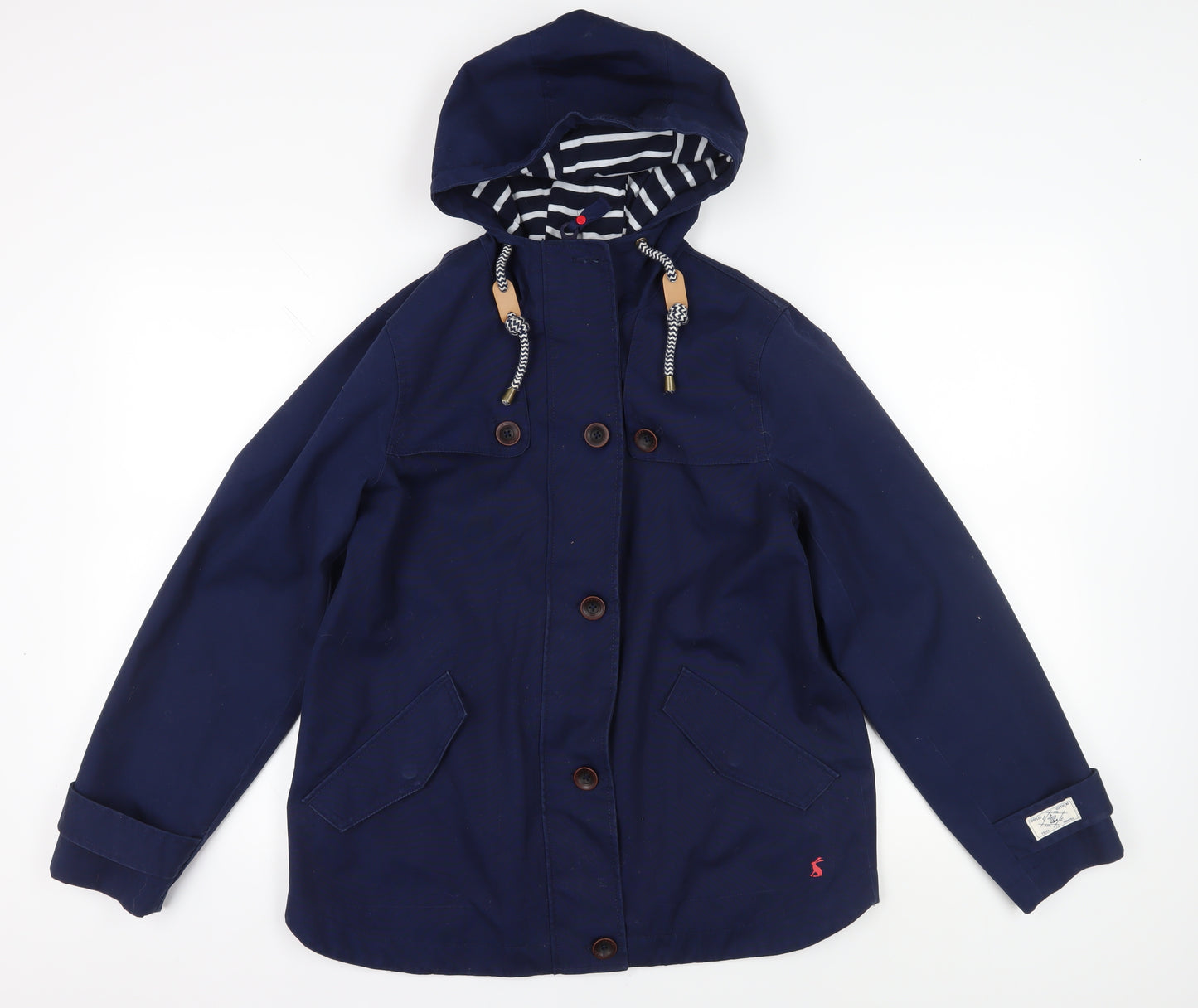 Joules Women's Blue Hooded Rain Coat Size 12