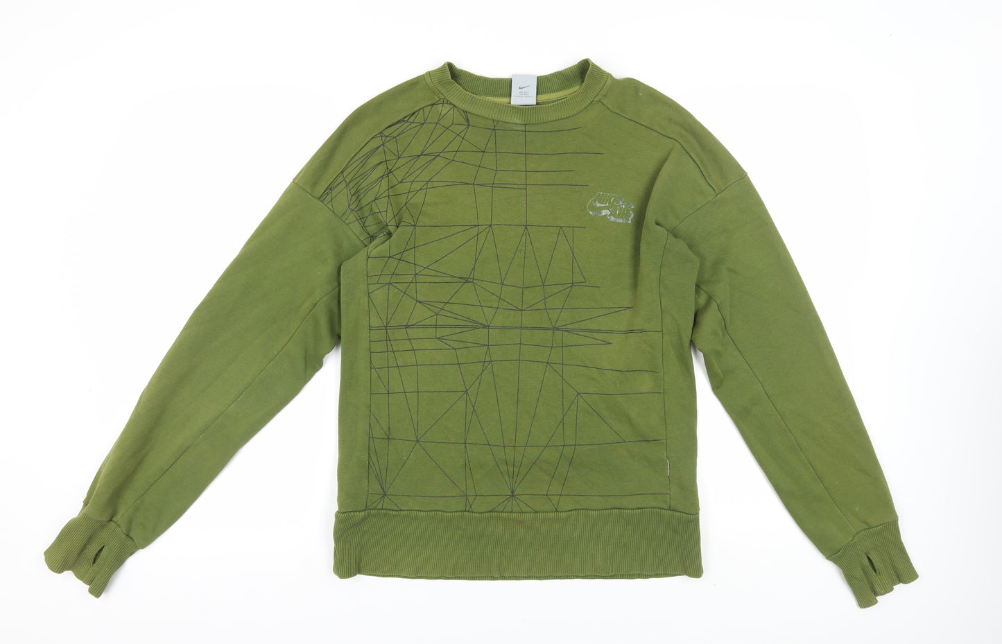 Nike Unisex Green Graphic Sweatshirt Size S