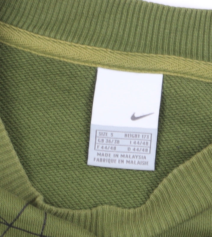 Nike Unisex Green Graphic Sweatshirt Size S