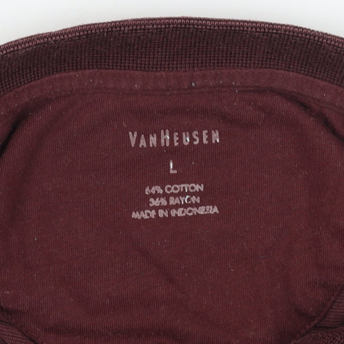 Van Heusen Men's Red Check Polo Size L
