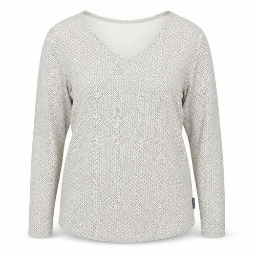 Polarn O. Pyret Women's Grey Geometric Long Sleeve T-Shirt