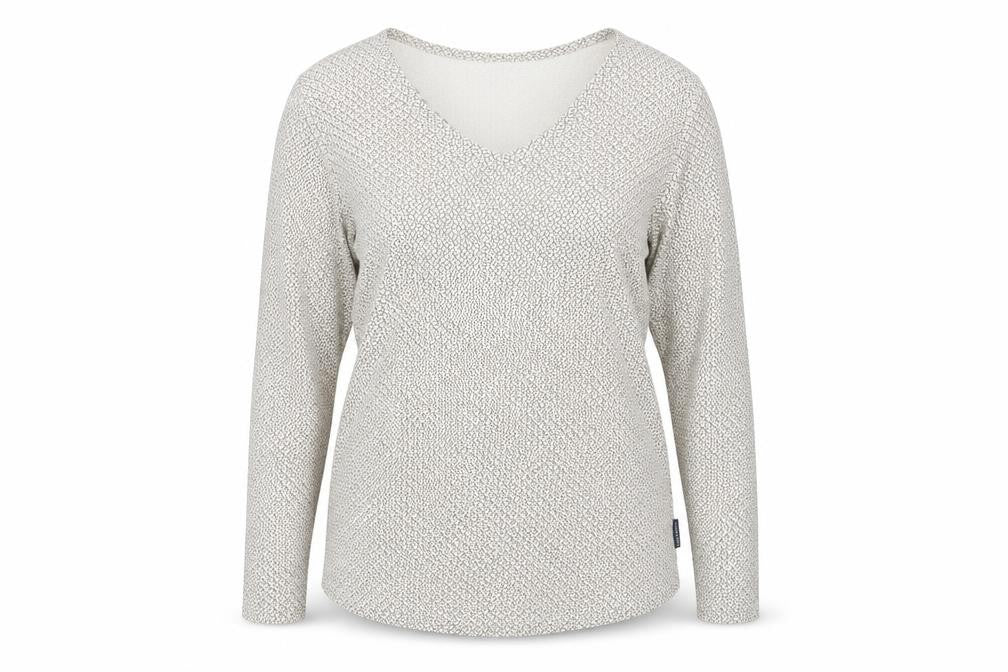 Polarn O. Pyret Women's Grey Geometric Long Sleeve T-Shirt