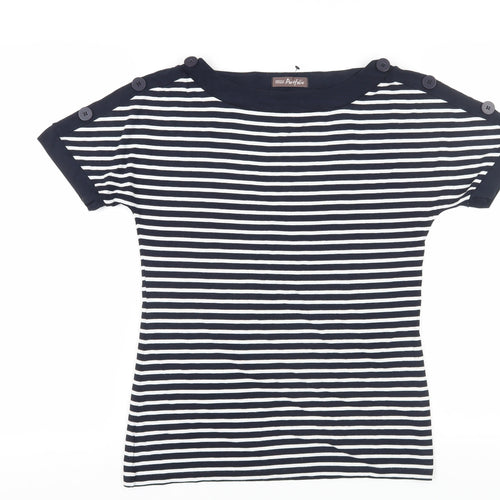 Marks and Spencer Women's Multicoloured Striped T-Shirt