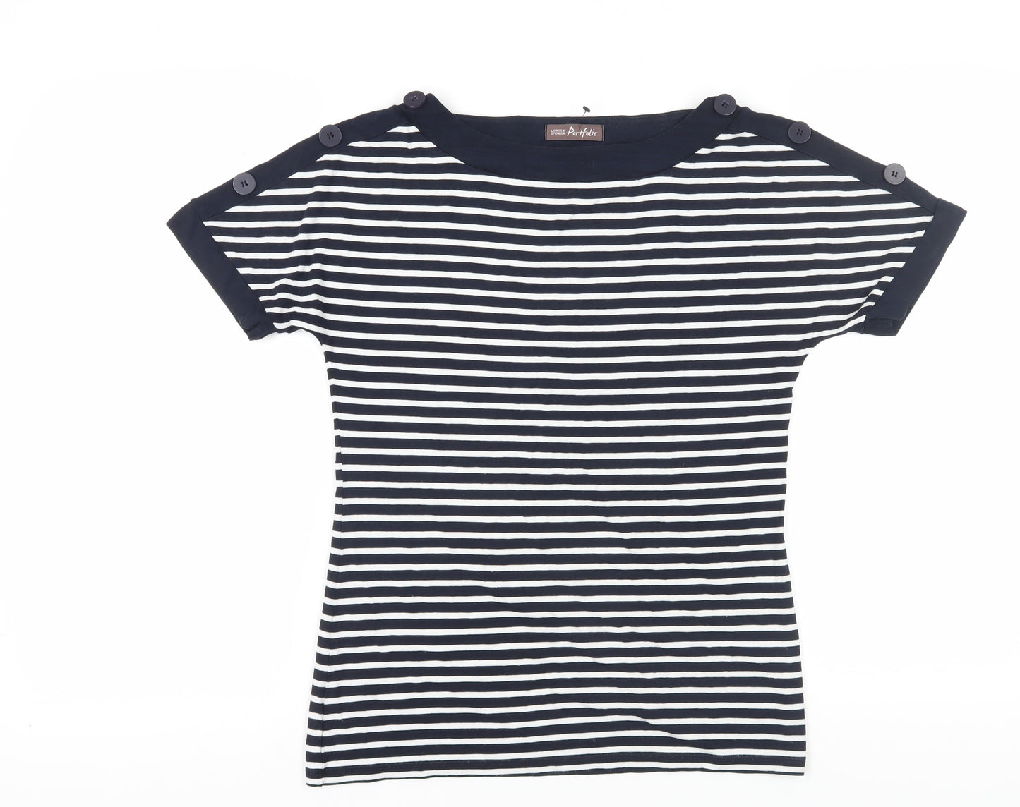 Marks and Spencer Women's Multicoloured Striped T-Shirt