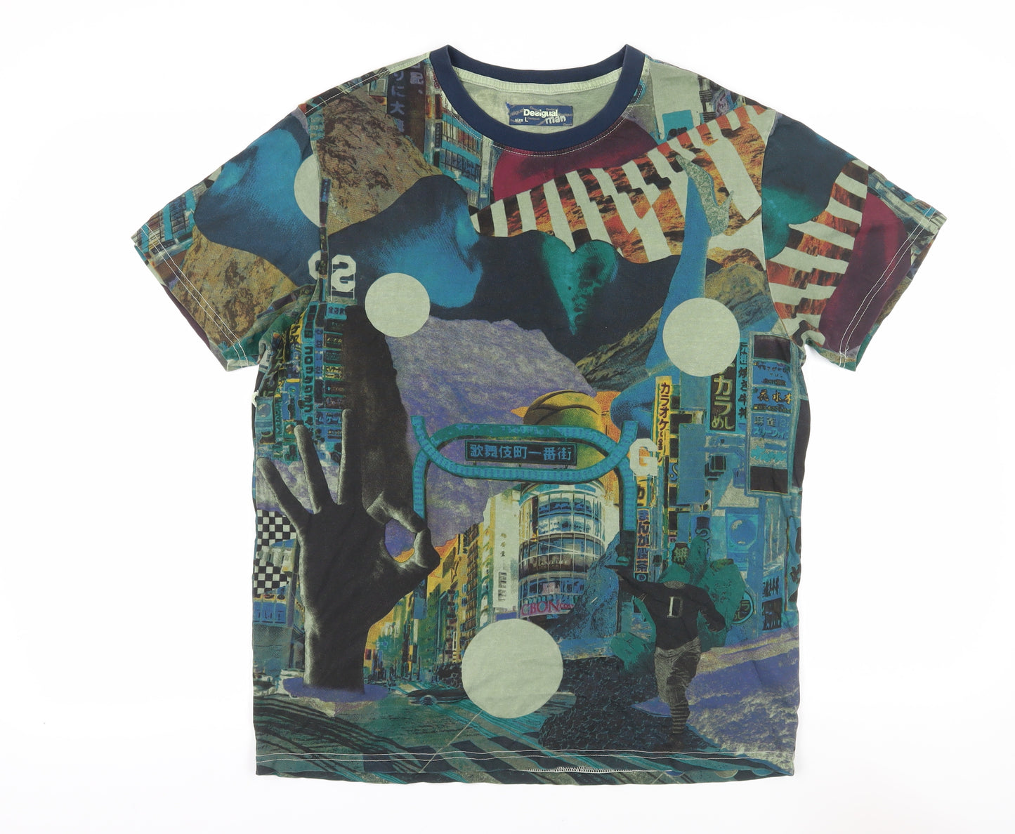 Desigual Men's Multicoloured Art Graphic T-Shirt L