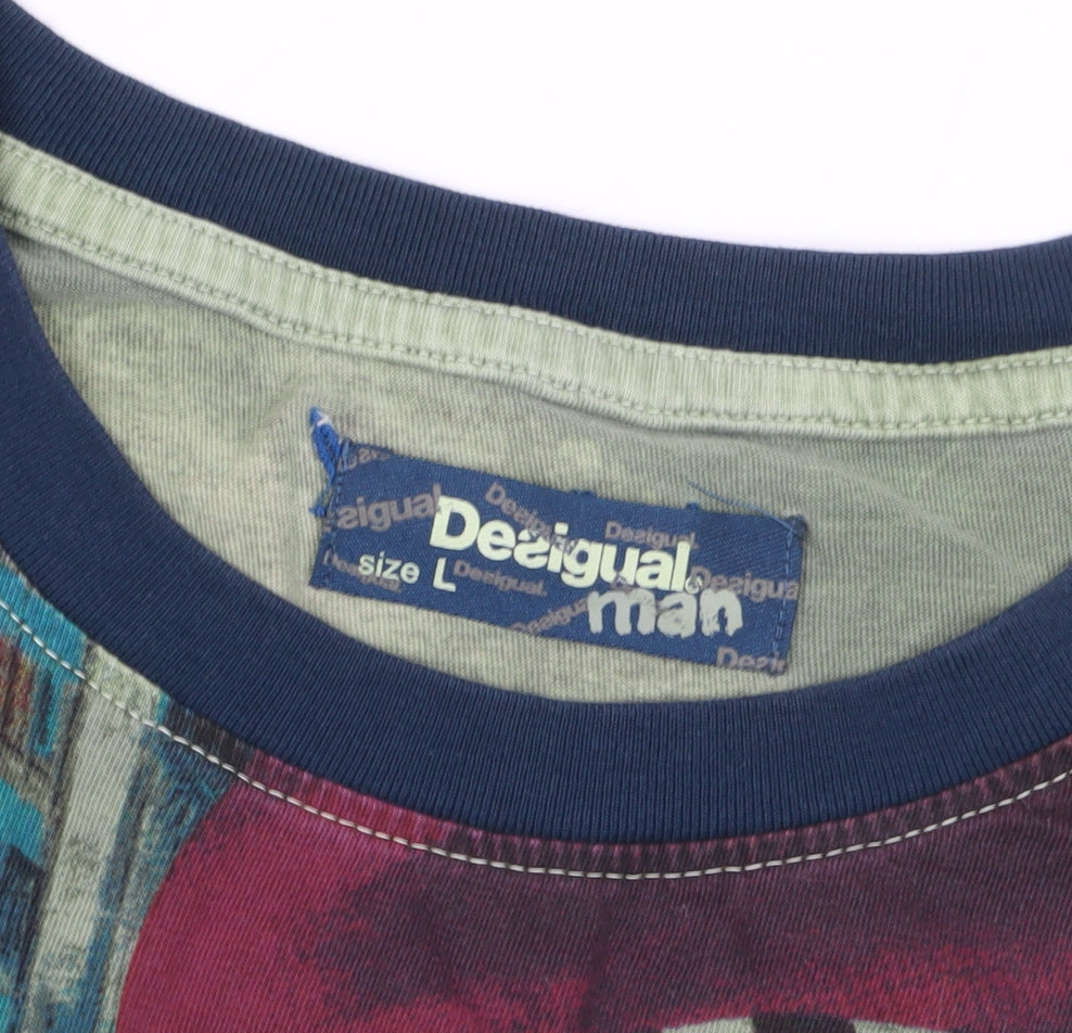 Desigual Men's Multicoloured Art Graphic T-Shirt L