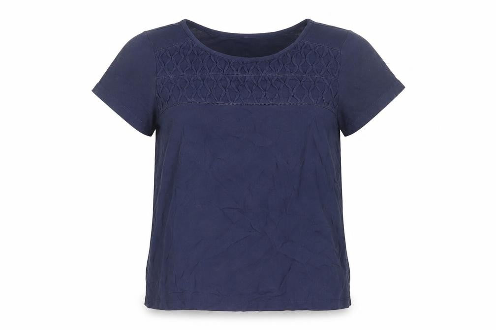 Front view of Laura Ashley Women’s Blue Basic T-Shirt, size S