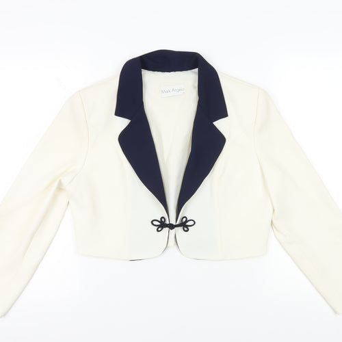 Mark Angelo Women's Ivory Cropped Blazer, Size 14