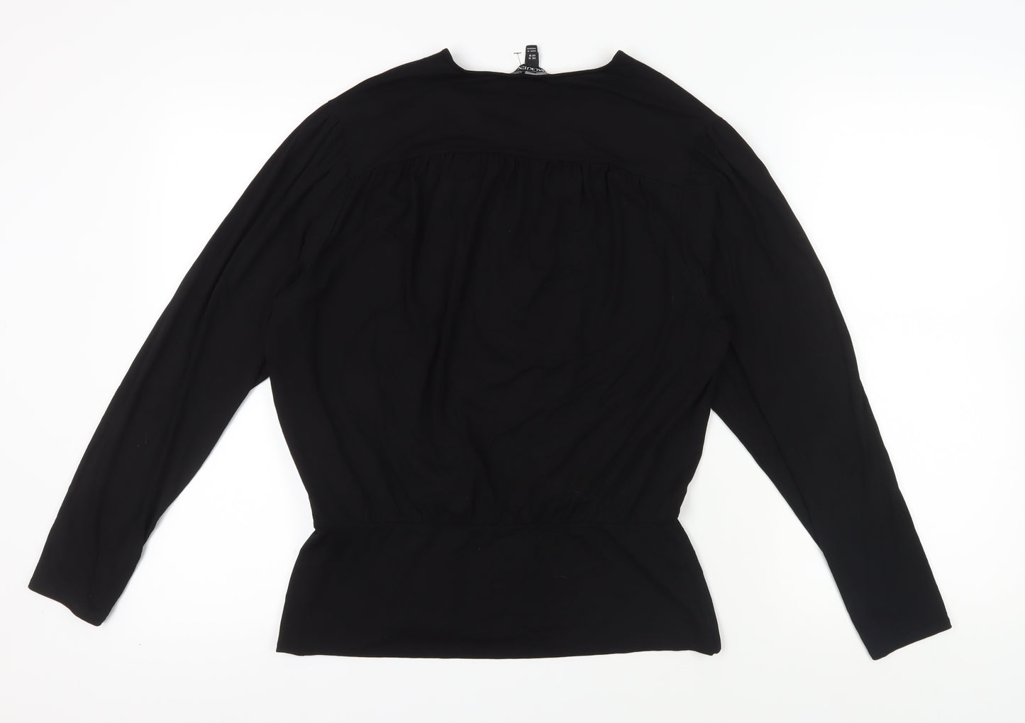 Baukjen Women's Black Wrap Blouse Size 14 Long Sleeve