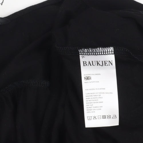 Baukjen Women's Black Wrap Blouse Size 14 Long Sleeve