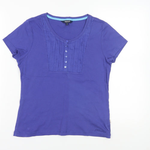 MAINE Women's Blue Size 14 Basic T-Shirt