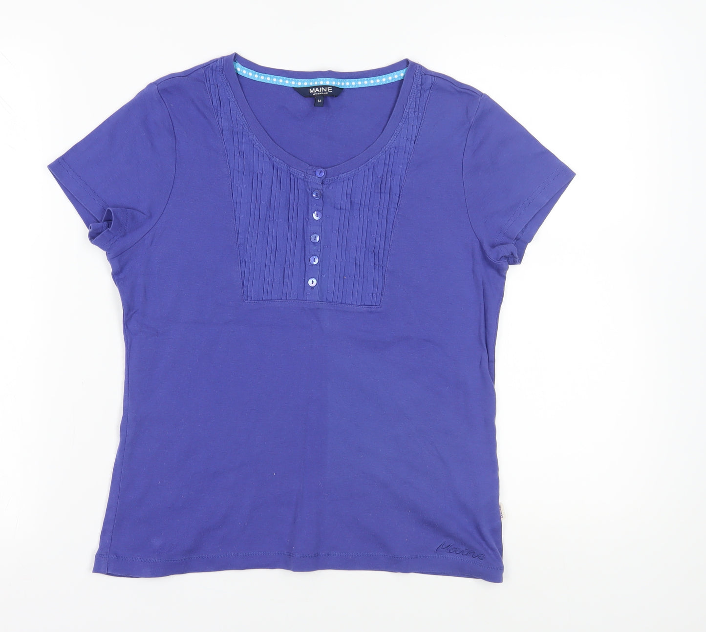 MAINE Women's Blue Size 14 Basic T-Shirt