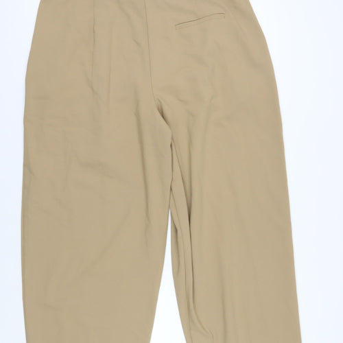 Marks & Spencer Women's Beige Pleated Trousers - Size 18
