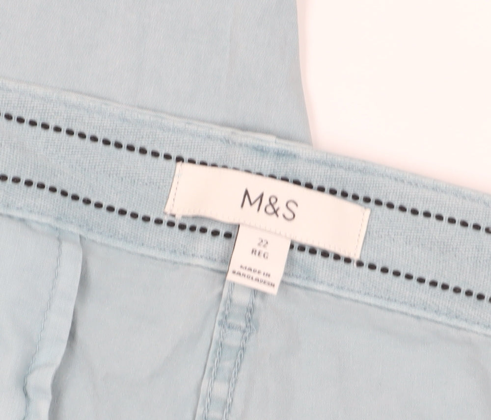 Marks and Spencer Women's Blue Chino Trousers Size 22