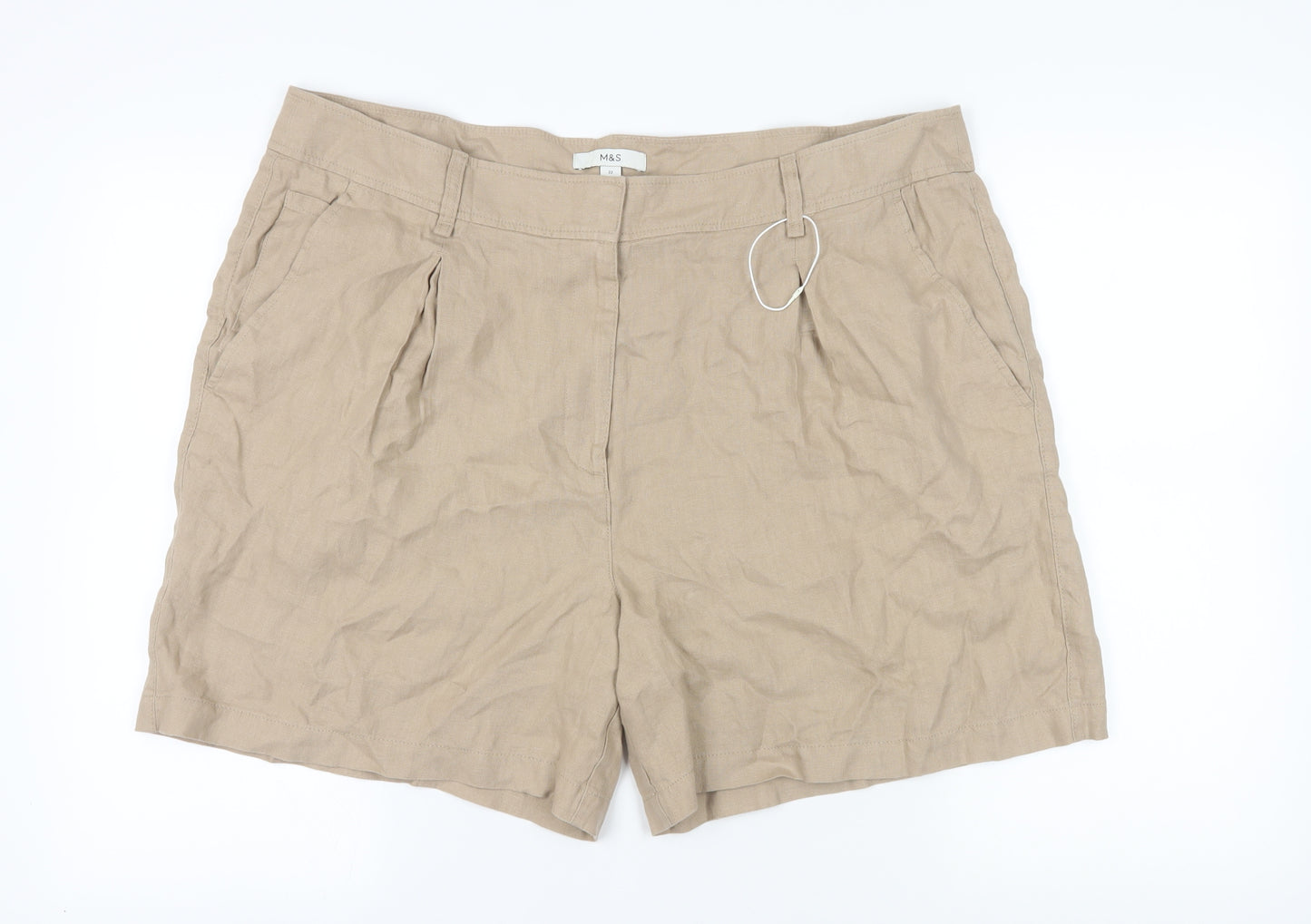 Marks and Spencer Women's Beige Chino Shorts Size 22