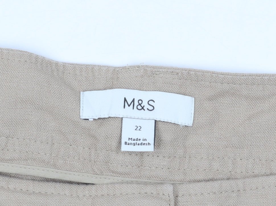 Marks and Spencer Women's Beige Chino Shorts Size 22