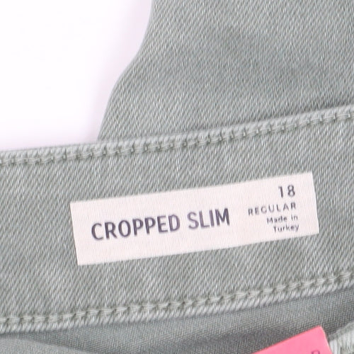 Marks and Spencer Women's Green Cropped Slim Jeans