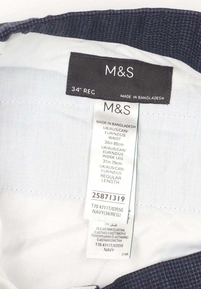 Marks and Spencer Men’s Blue Dress Pants Size 34 Regular
