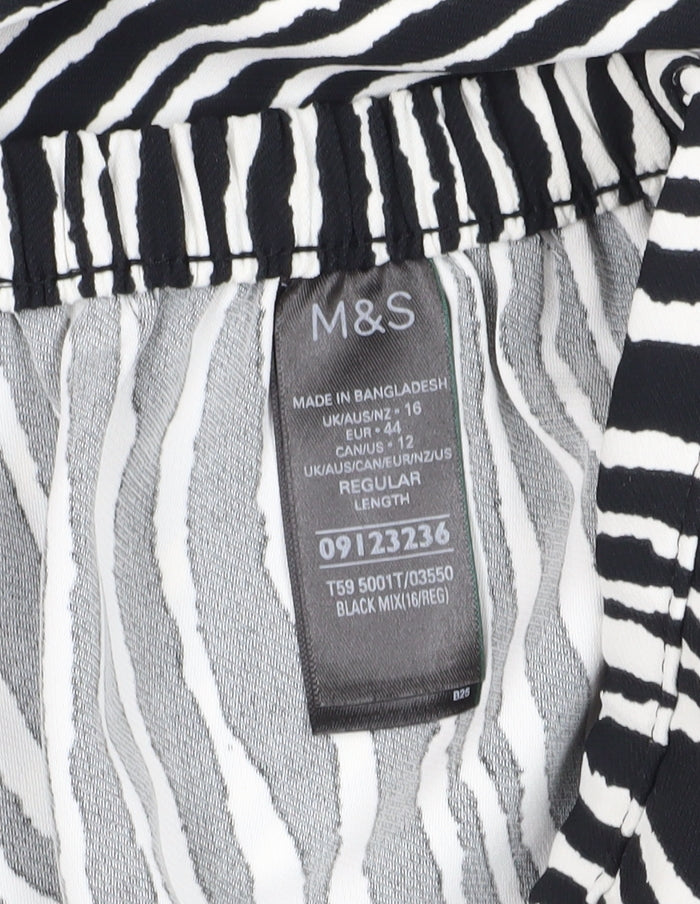 Marks and Spencer Women's Black Relaxed Trousers