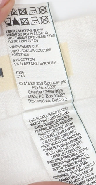 Marks and Spencer Women's White Mom Shorts Size 12