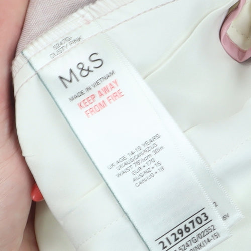 Marks and Spencer Boys Pink Regular Trousers 14 Years