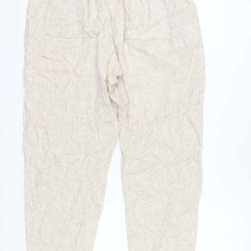 Marks and Spencer Women's Beige Linen Trousers
