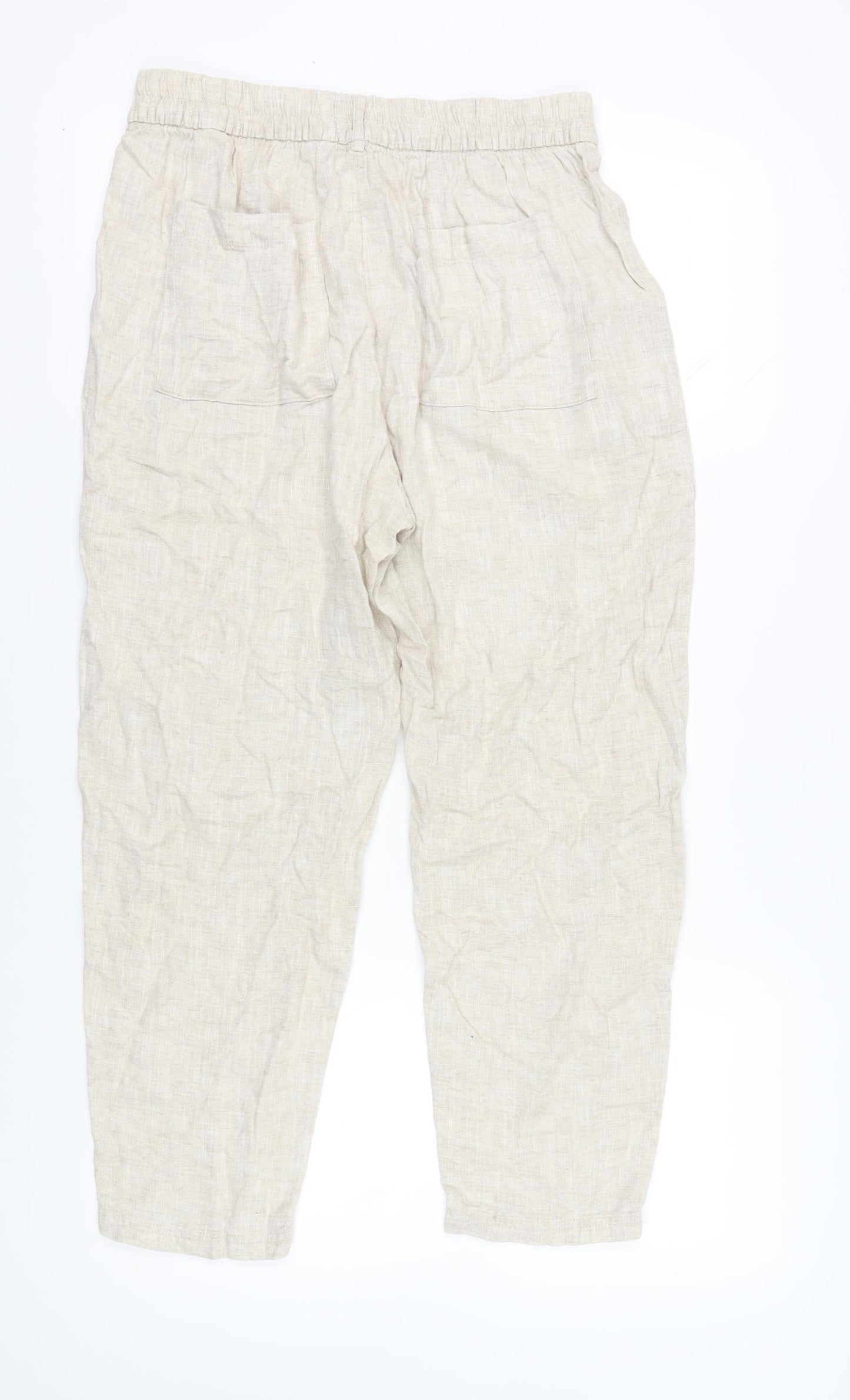 Marks and Spencer Women's Beige Linen Trousers