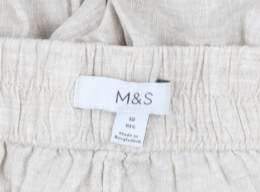 Marks and Spencer Women's Beige Linen Trousers