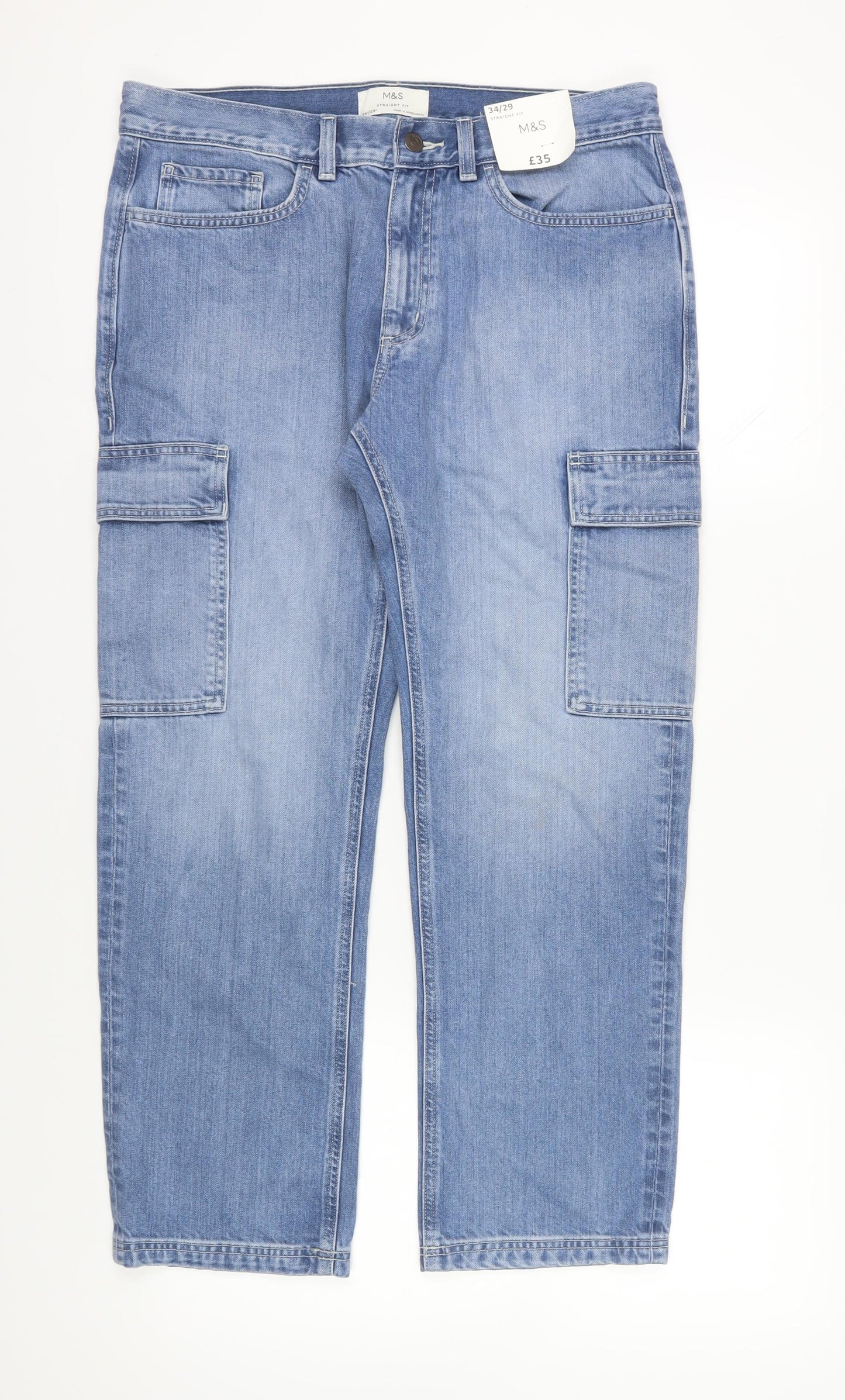 Marks and Spencer Men’s Blue Straight Jeans 34/29