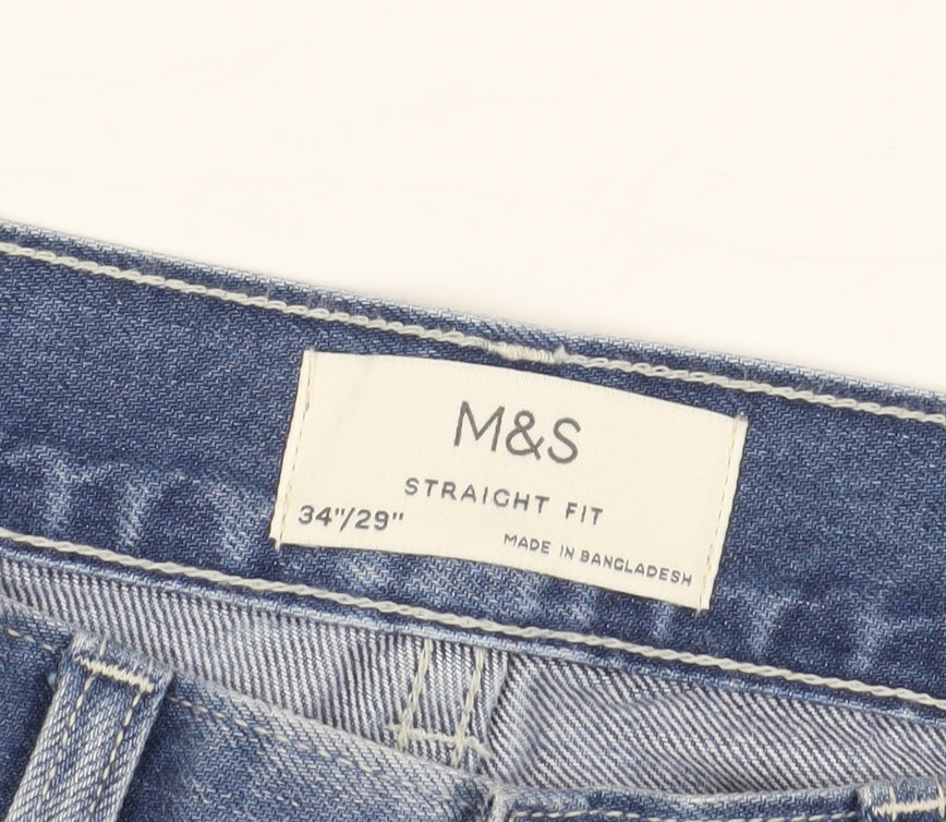 Marks and Spencer Men’s Blue Straight Jeans 34/29