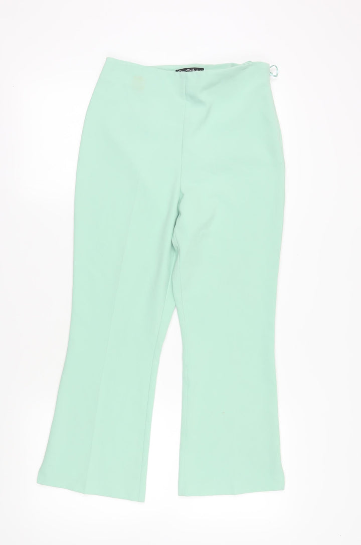 Miss Selfridge Women's Green Flared Trousers Size 10
