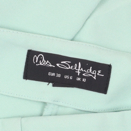 Miss Selfridge Women's Green Flared Trousers Size 10