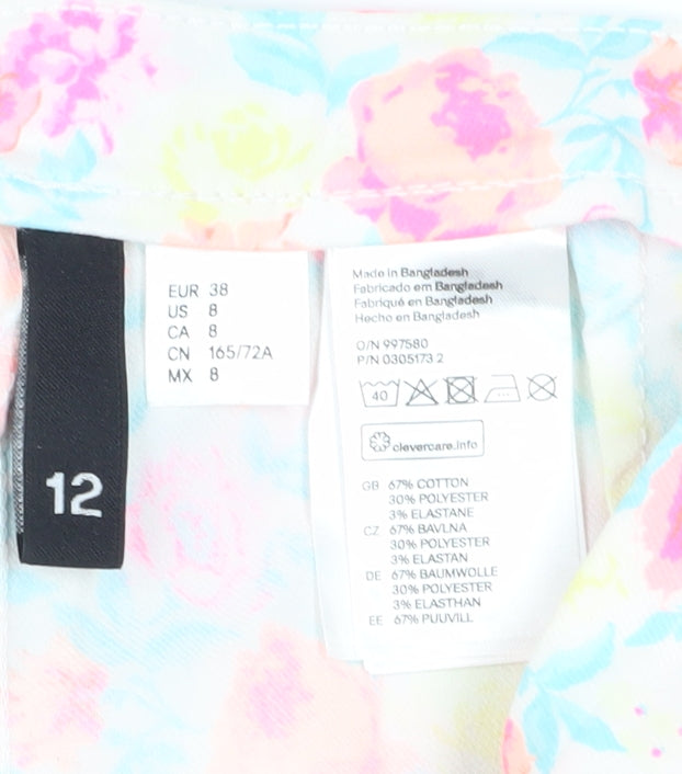 H&M Women's Multicoloured Floral Shorts Size 10