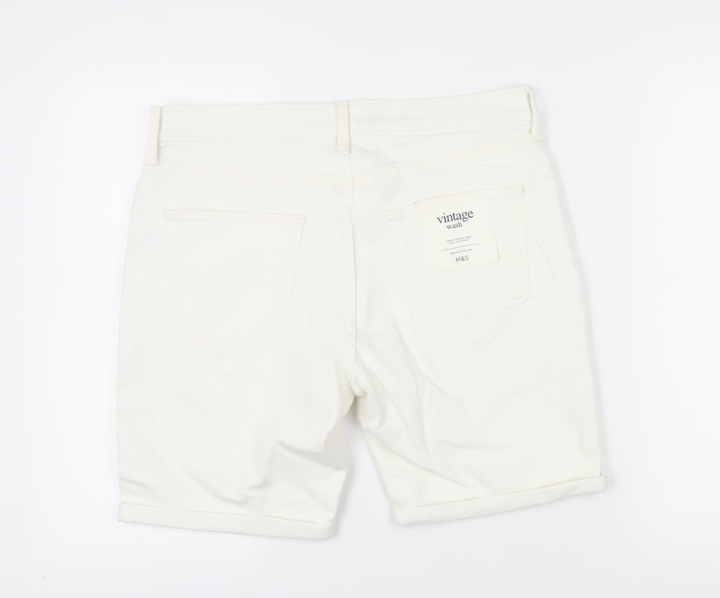 Marks and Spencer Men's White Shorts Size 34