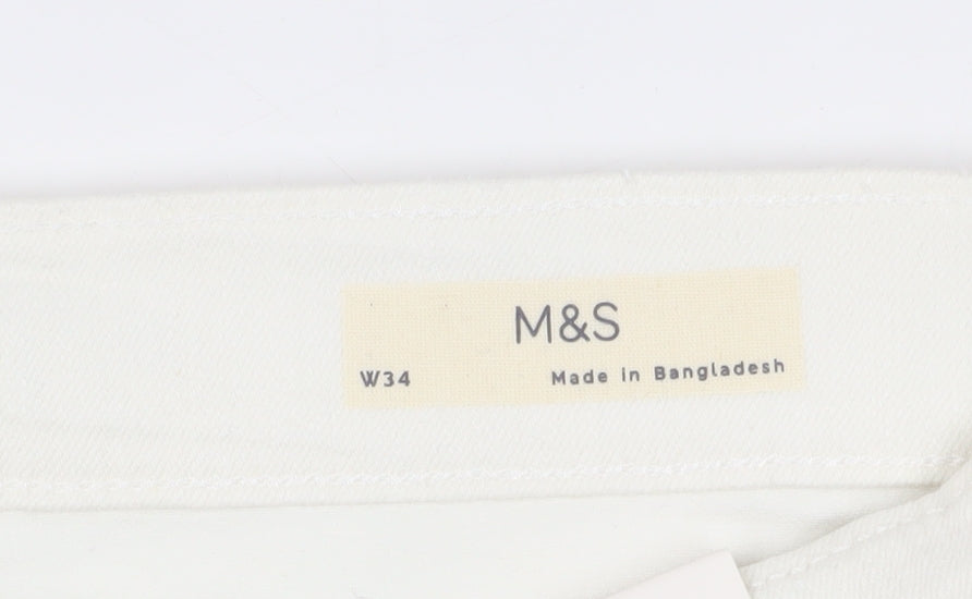 Marks and Spencer Men's White Shorts Size 34