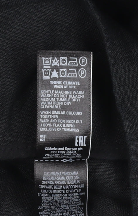 Marks and Spencer Women's Black Linen Trousers Size 16