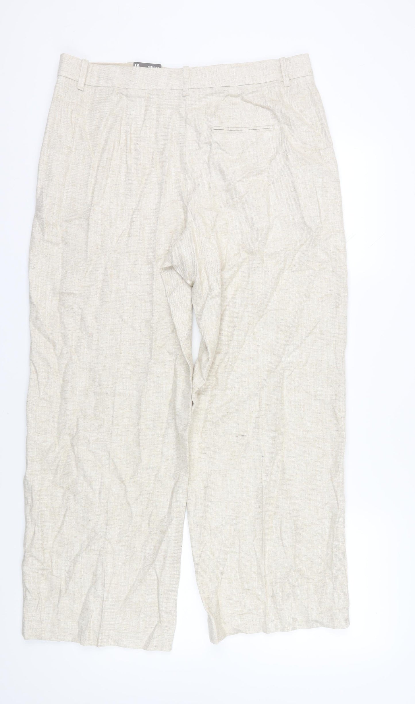 Marks & Spencer Beige Women's Trousers Size 16